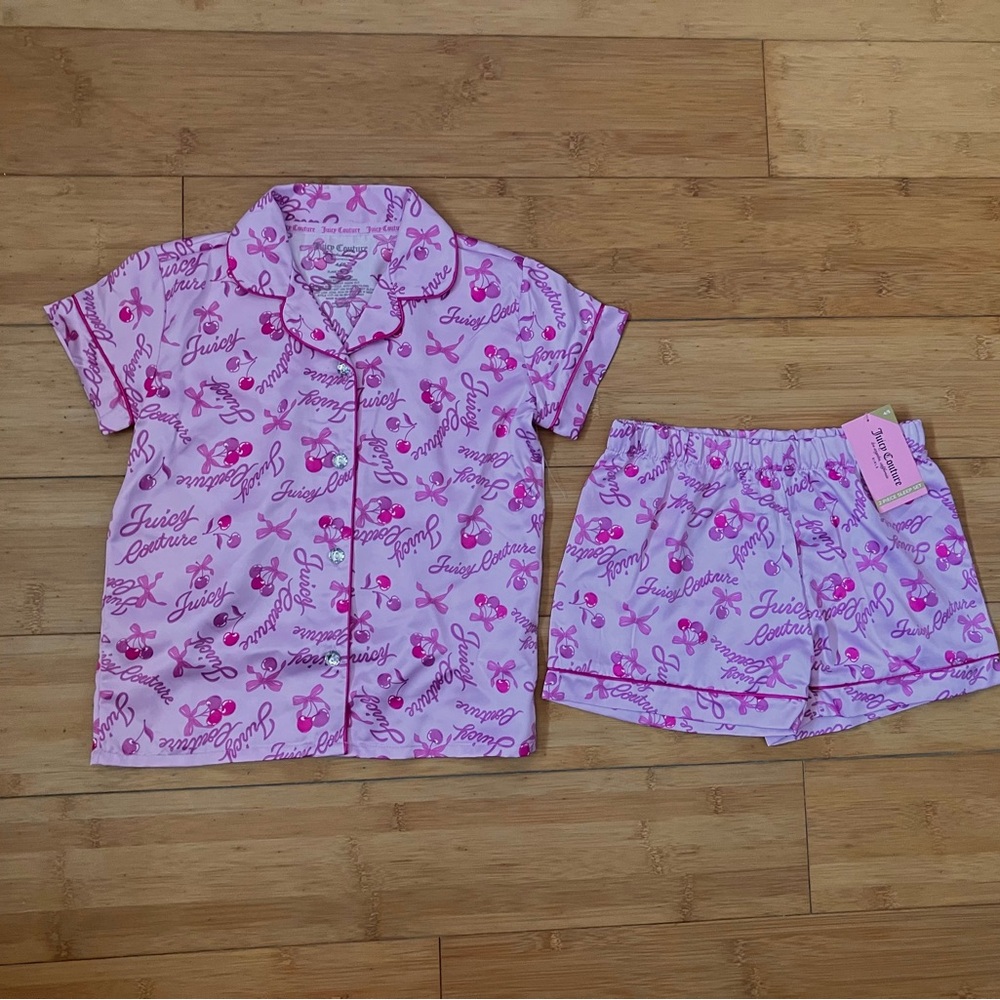 Juicy Couture Pink Script & Bow Short Pajama Set